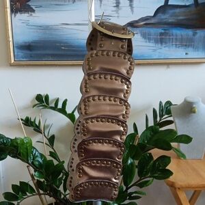 Studded Brown Leather Belt